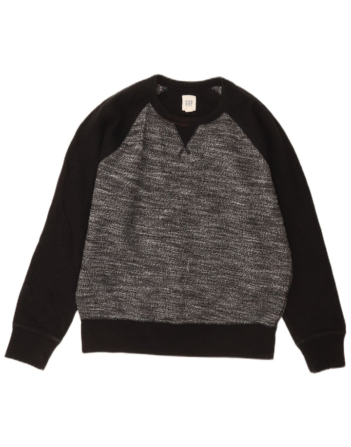 Moletom masculino Gap Jumper pequeno cinza colorblock algodão