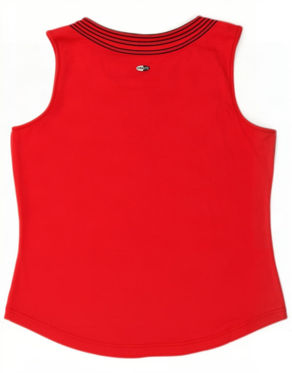 Adidas Womens Vest Top UK 16 Grande Vermelho Nylon