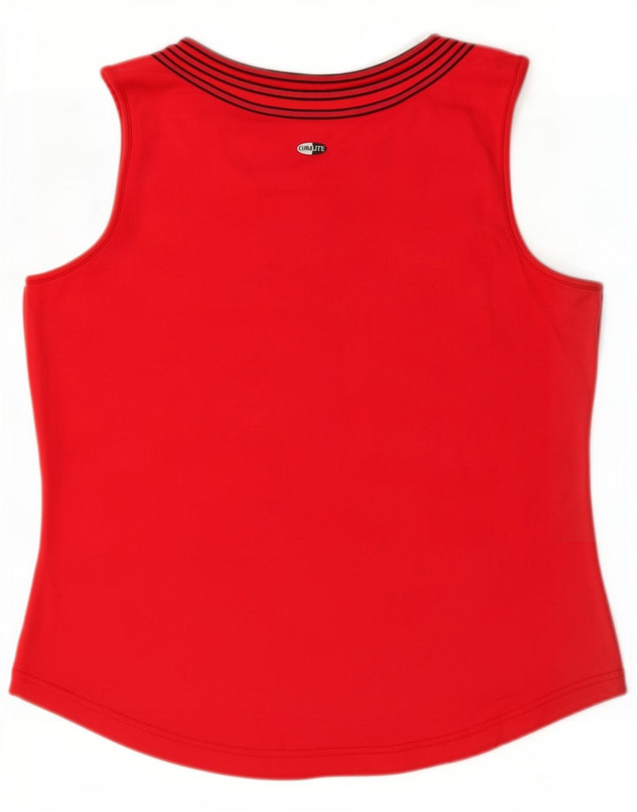 Adidas Womens Vest Top UK 16 Grande Vermelho Nylon