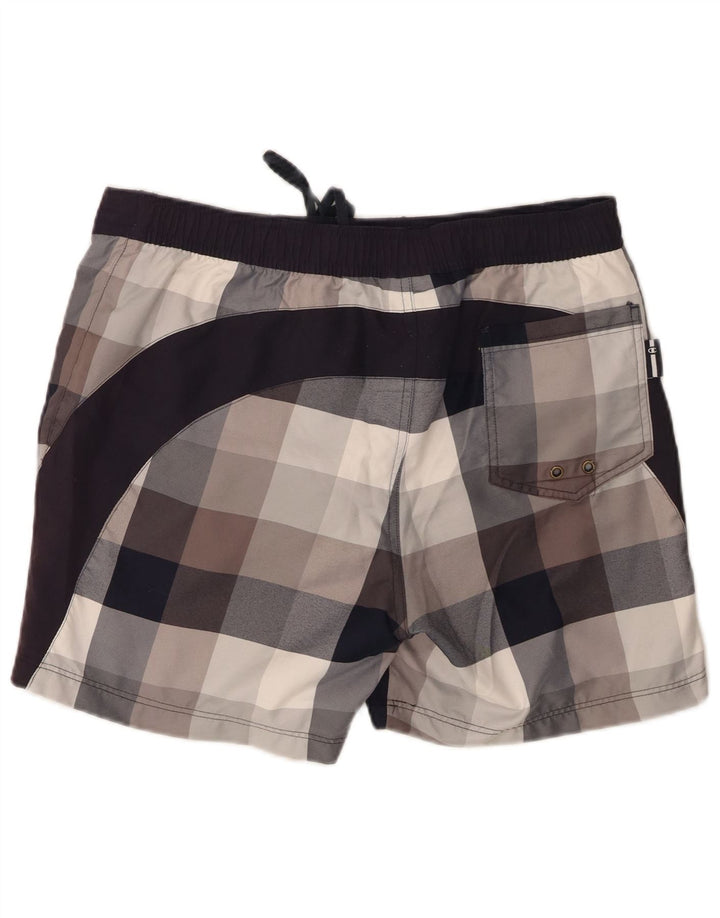 Shorts de natação masculino Champion grande poliéster xadrez cinza