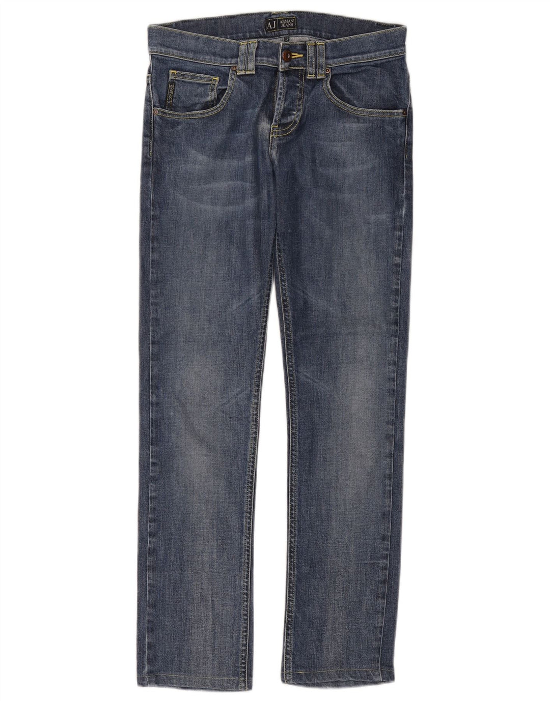 Armani feminino slim jeans W26 L29 algodão azul
