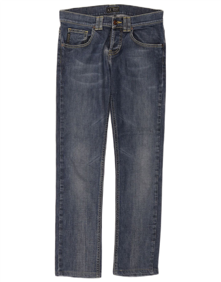 Armani feminino slim jeans W26 L29 algodão azul