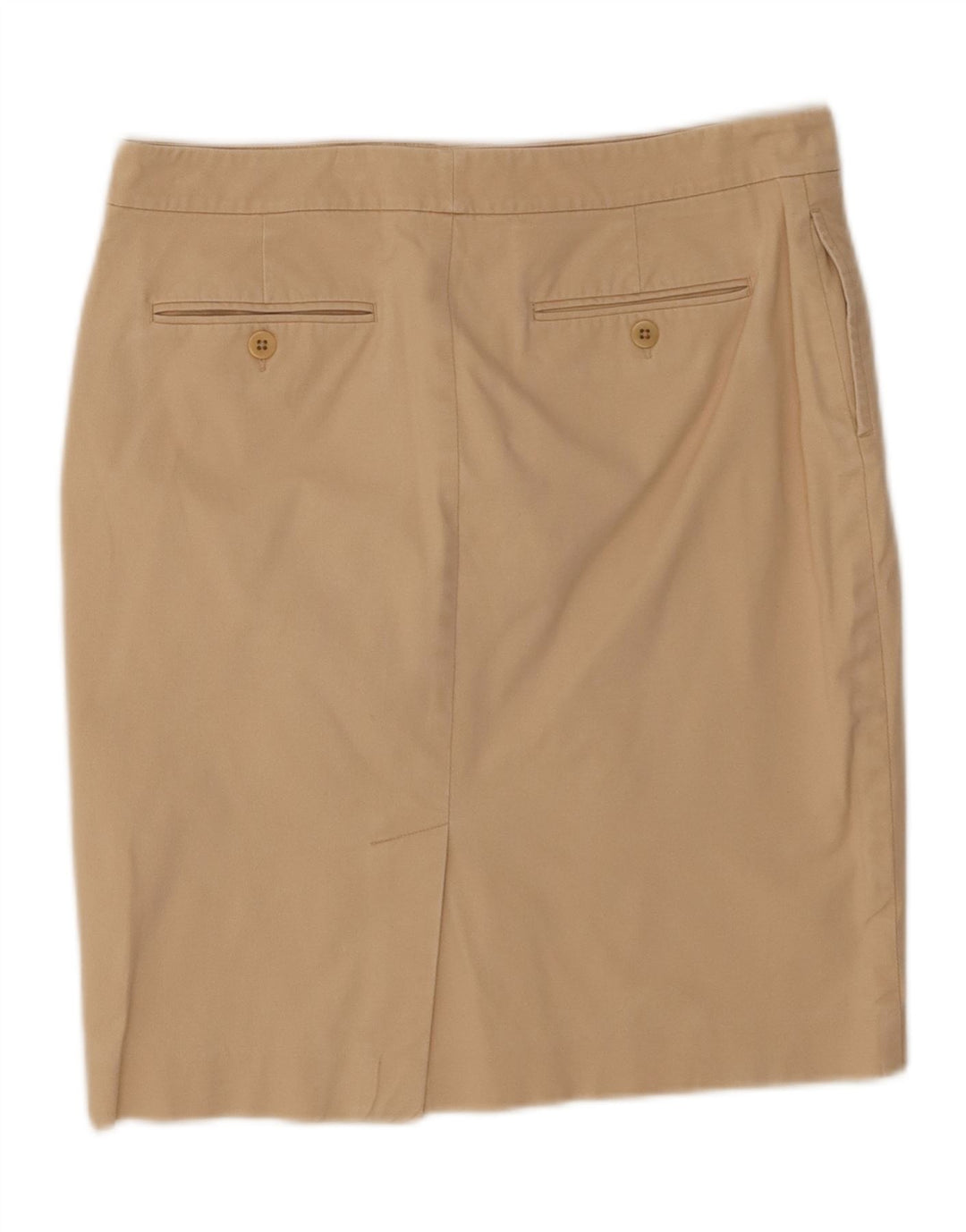 Saia reta feminina Ralph Lauren EUA 6 médio W32 algodão bege