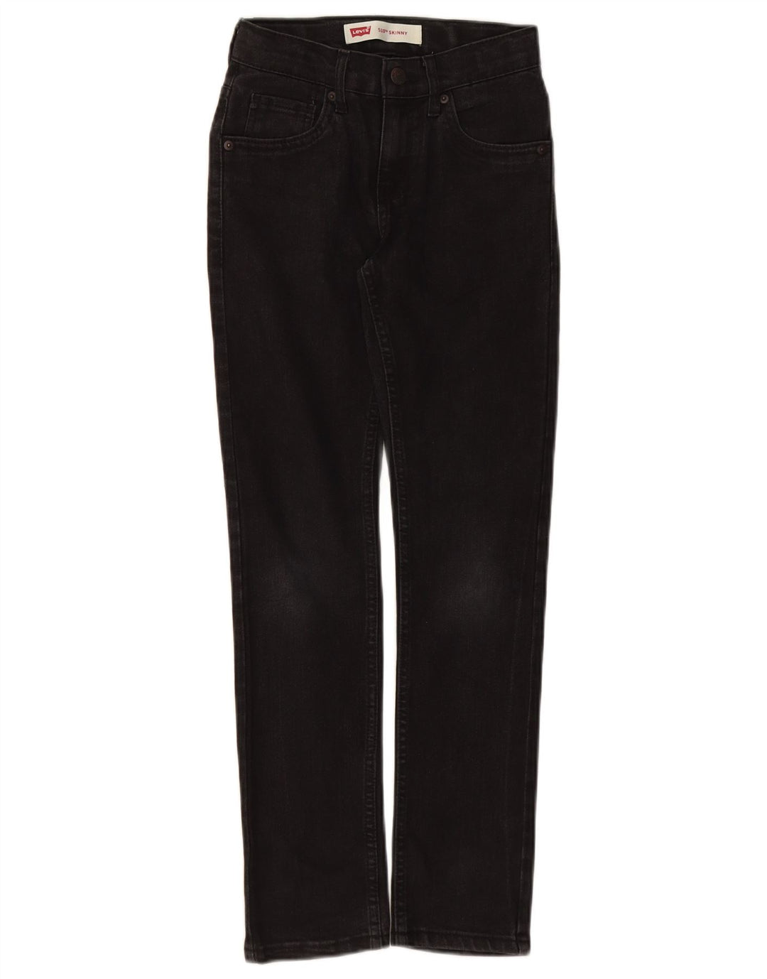 LEVI'S Girls 510 Skinny Jeans 9-10 Anos W24 L26 Algodão Preto