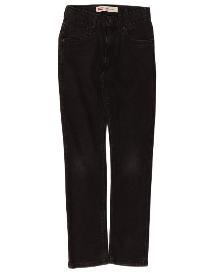 LEVI'S Girls 510 Skinny Jeans 9-10 Anos W24 L26 Algodão Preto