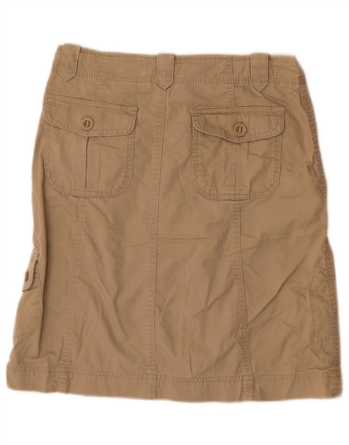 Saia cargo feminina Eddie Bauer EUA 2 XS W29 algodão bege