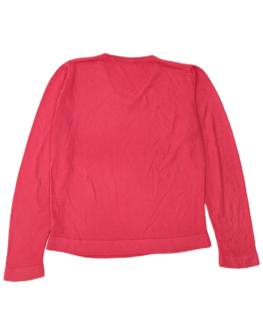 Suéter feminino Marks & Spencer com decote em V Reino Unido 12 acrílico rosa médio