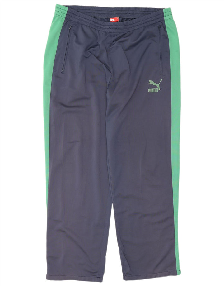 Calça de treino masculina Puma XL azul marinho colorblock