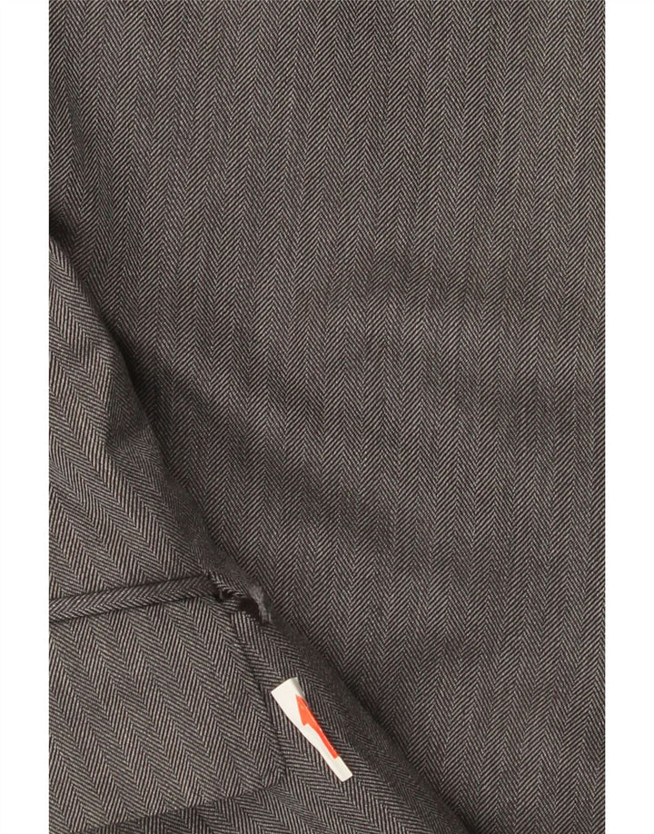 Aquascutum Jaqueta Blazer Masculina com 3 Botões UK 40 Lã Cinza Grande