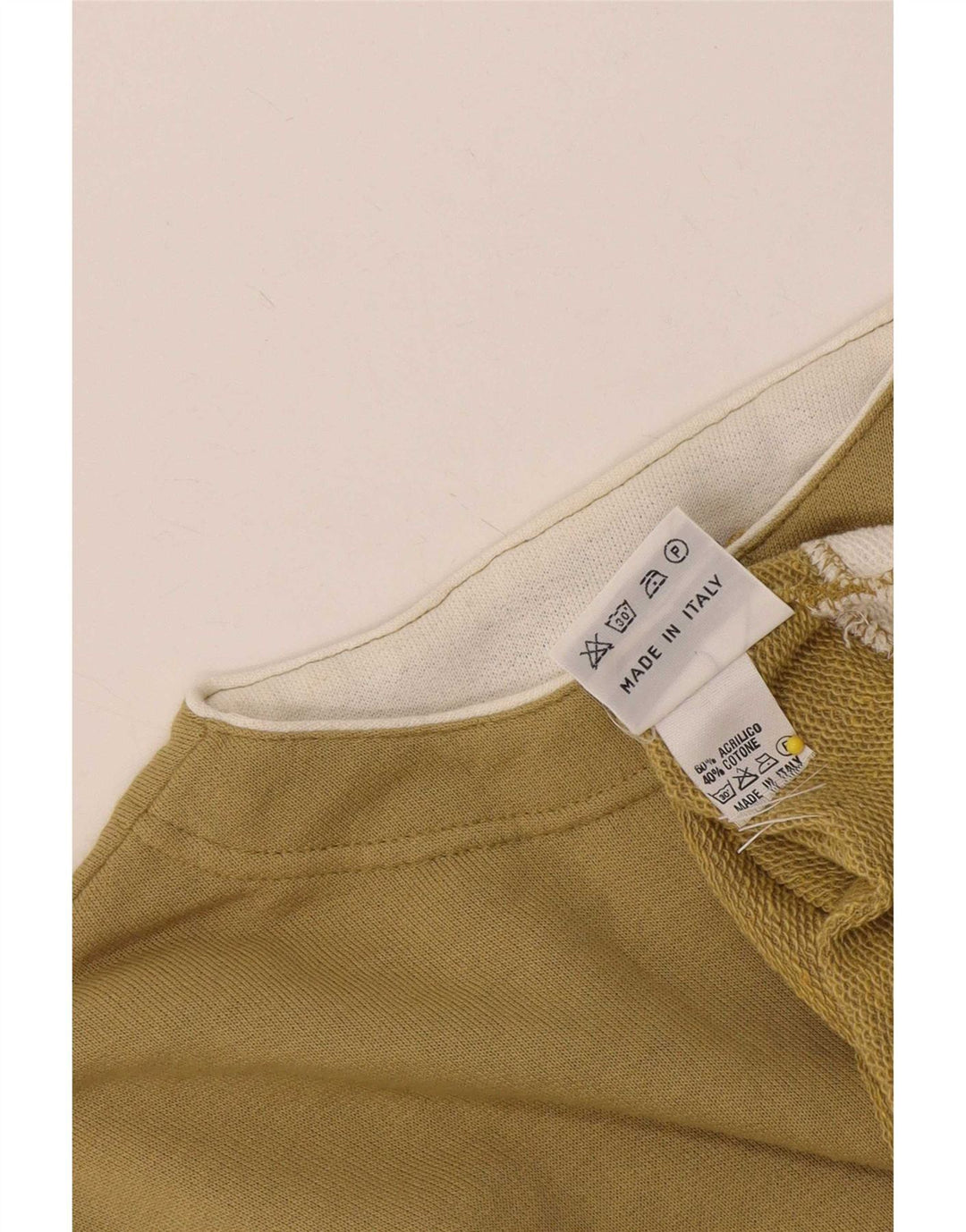 Suéter cardigã feminino vintage grande Reino Unido 14 bloco colorido cáqui médio