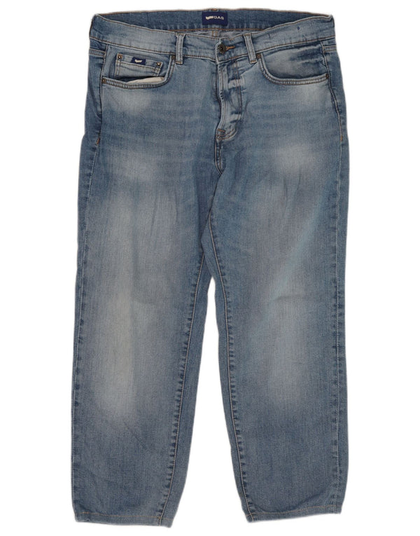 Gas Mens Jeans Cropped W33 L26 Azul Algodão