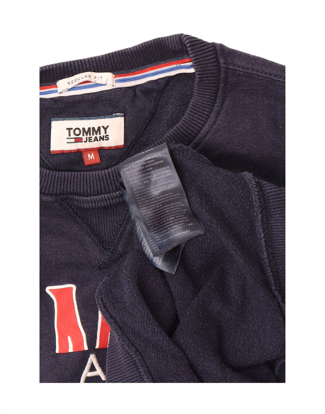 TOMMY HILFIGER Masculino Graphic Regular Fit Suéter Médio Azul Marinho