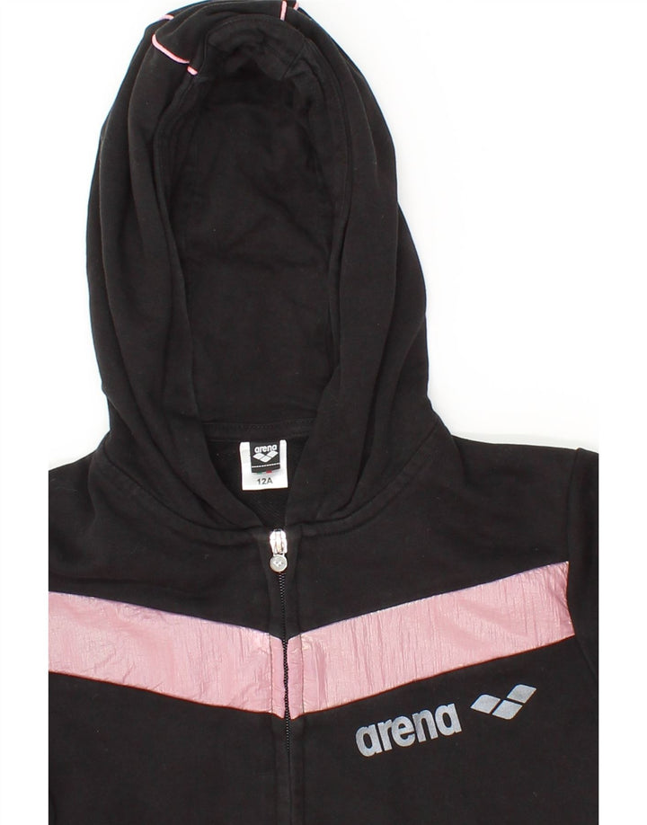 ARENA Girls Zip Hoodie Sweater 11-12 Years Black Cotton Vintage Arena and Second-Hand Arena from Messina Hembry 