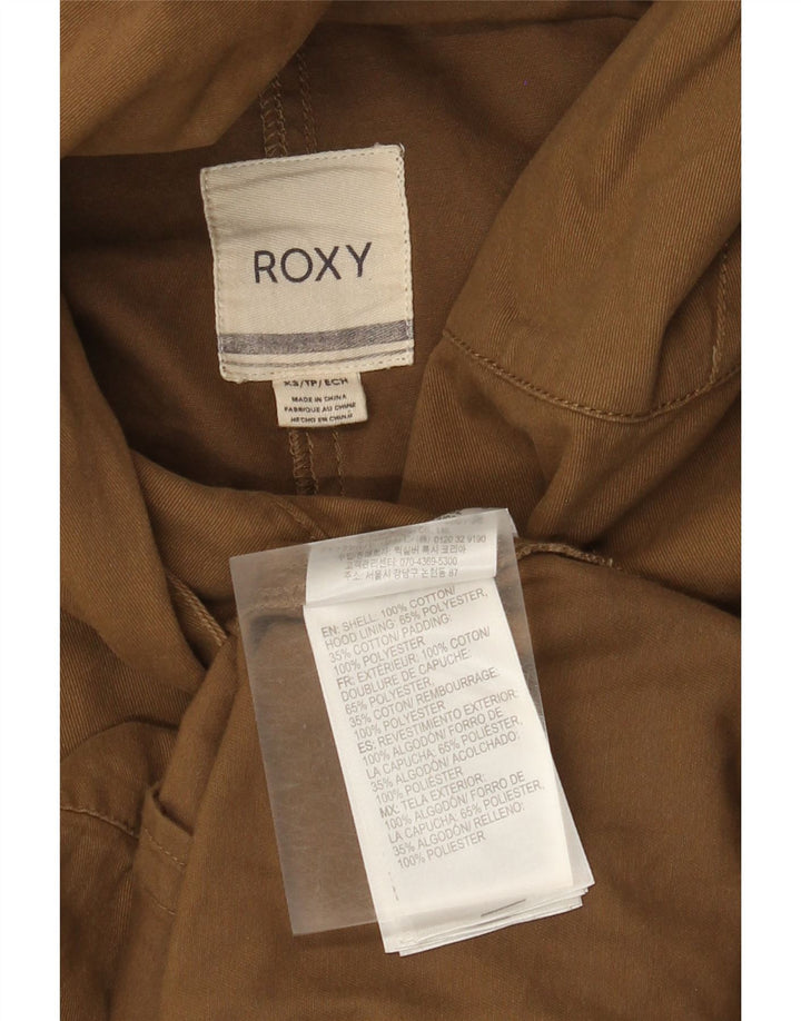 Jaqueta bomber feminina com capuz e capuz Roxy UK 6 XS marrom algodão