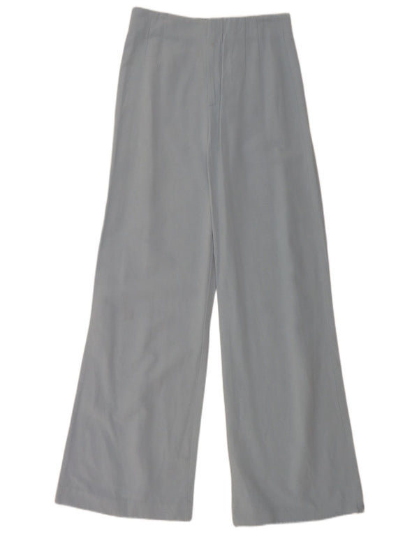 Zara Calça feminina casual de perna larga pequena W26 L31 azul