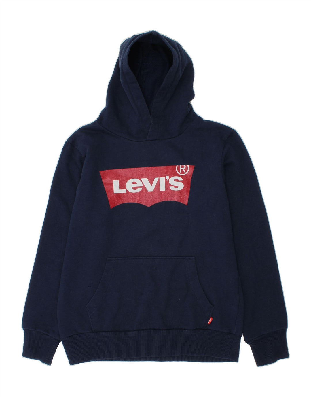 LEVI'S Boys Graphic Hoodie Jumper 11-12 Years Navy Blue Cotton Vintage Levi's and Second-Hand Levi's from Messina Hembry 