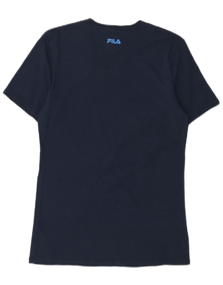 Camiseta masculina Fila top pequeno algodão azul marinho
