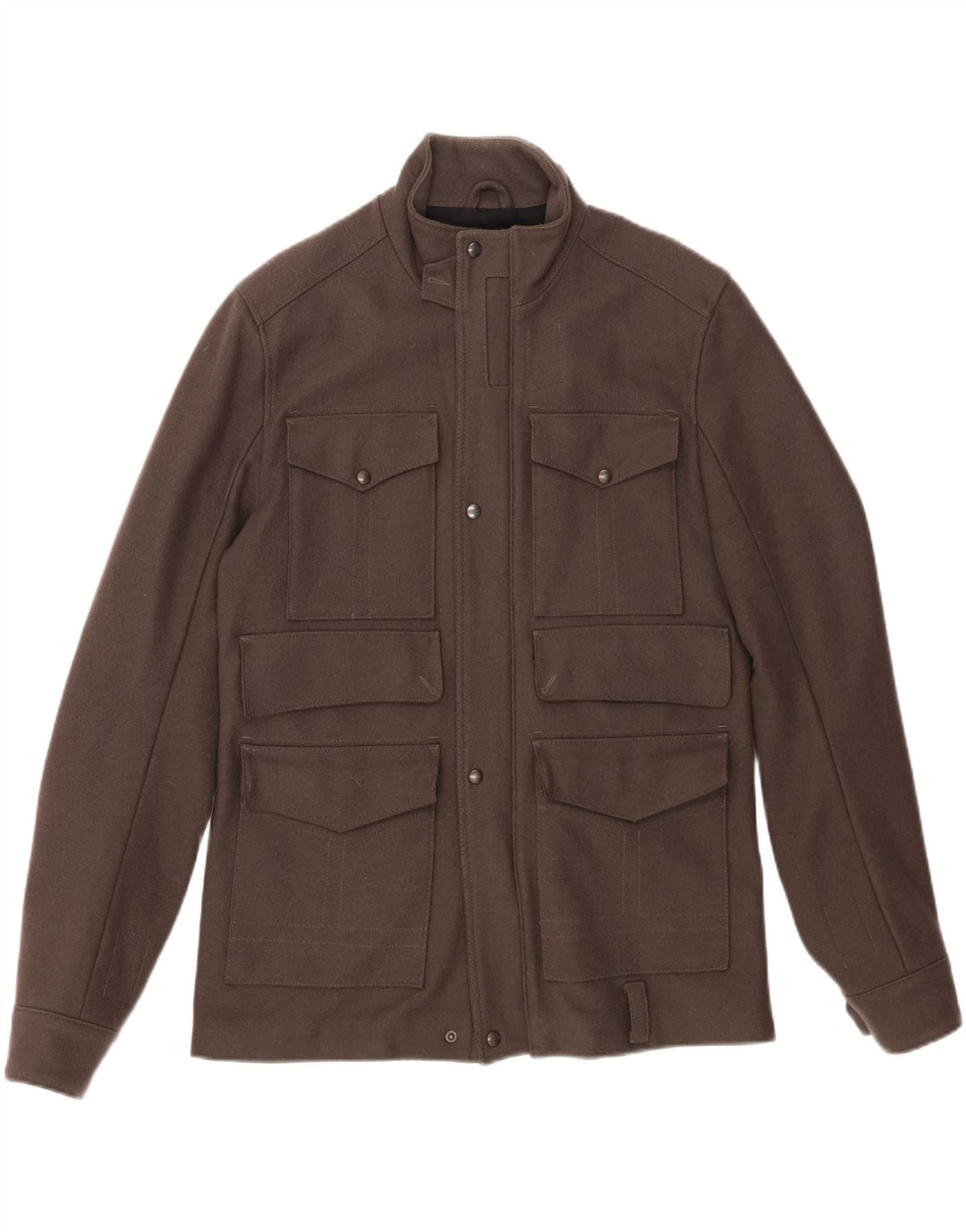 Jaqueta corta-vento masculina REISS UK 40 grande lã virgem cinza