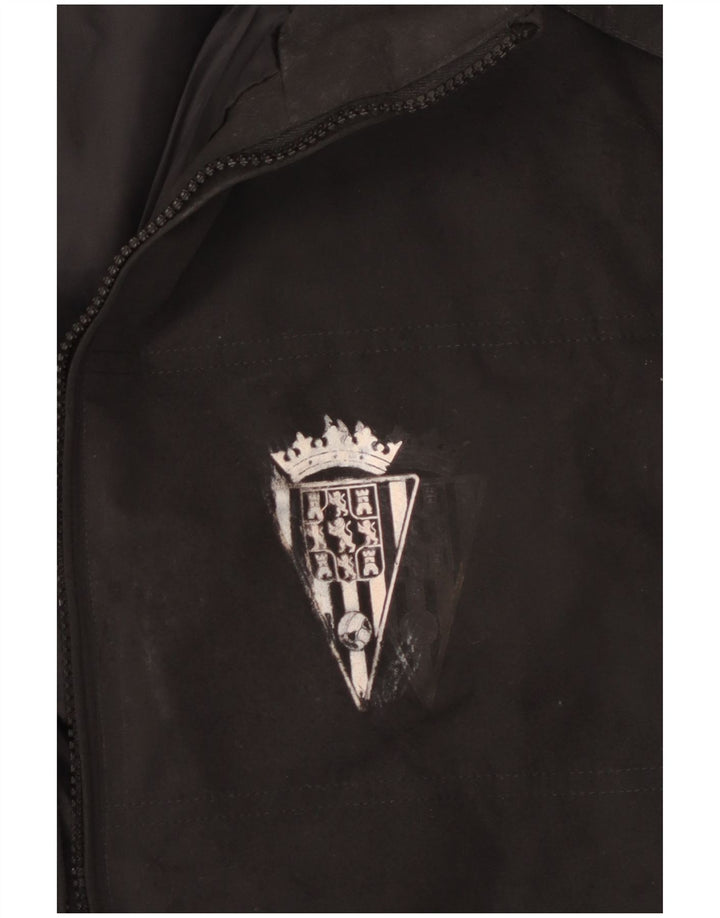 Casaco corta-vento masculino com capuz gráfico Kappa UK 38 poliéster preto médio
