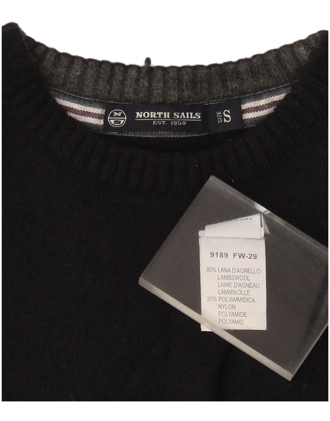 Suéter feminino North Sails com gola redonda, Reino Unido 10, pequeno, azul marinho, lã