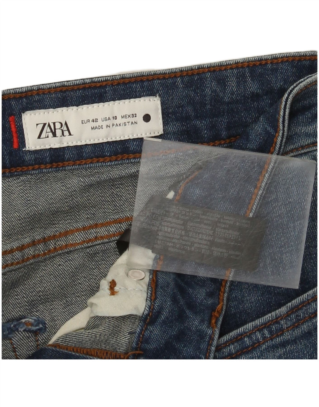 Calça jeans feminina Zara Bootcut EU 42 grande W32 L29 algodão azul