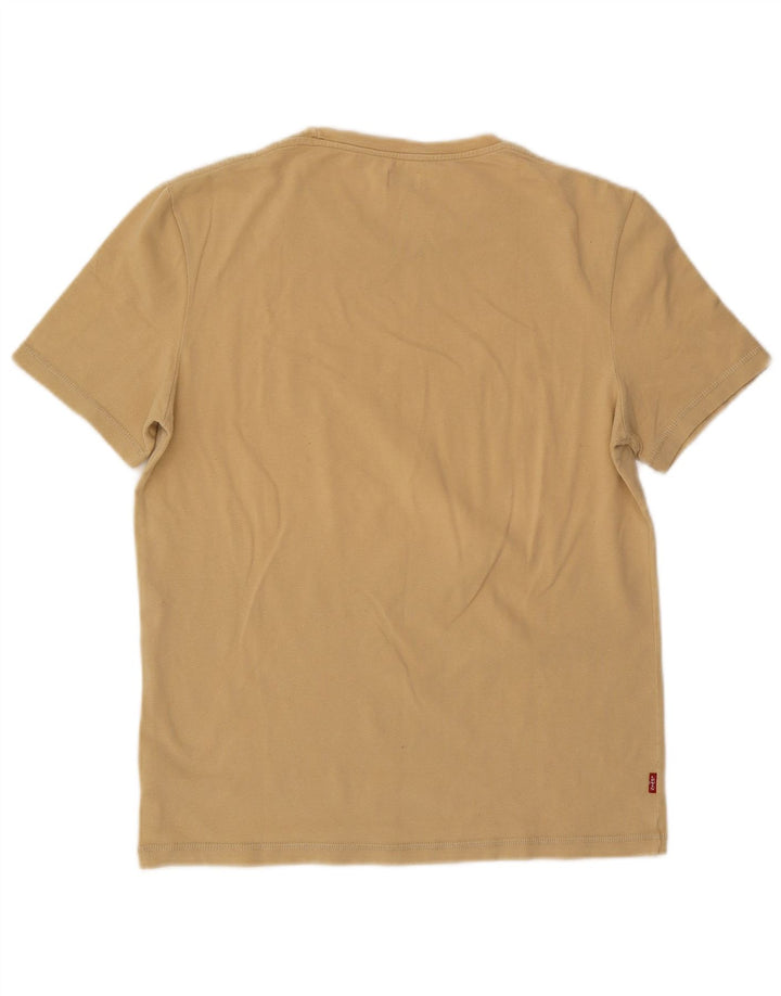 Camiseta feminina Levi's UK 14 grande algodão bege