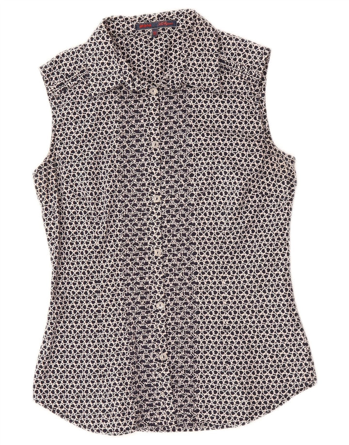 Blusa feminina sem mangas Les Copains IT 42 médio azul marinho coração