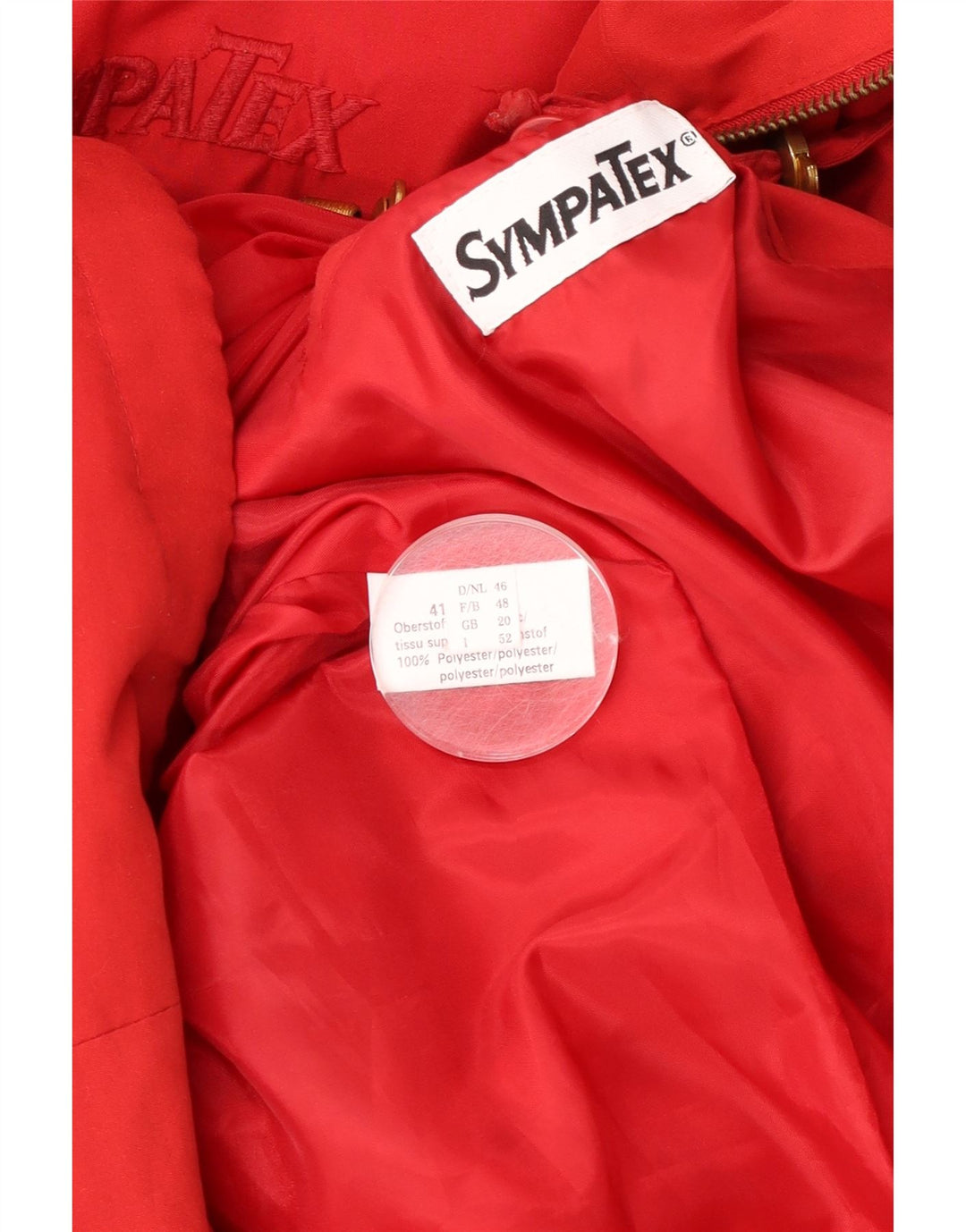 Casaco corta-vento feminino Sympatex com capuz e grandes dimensões UK 20 2XL poliéster vermelho
