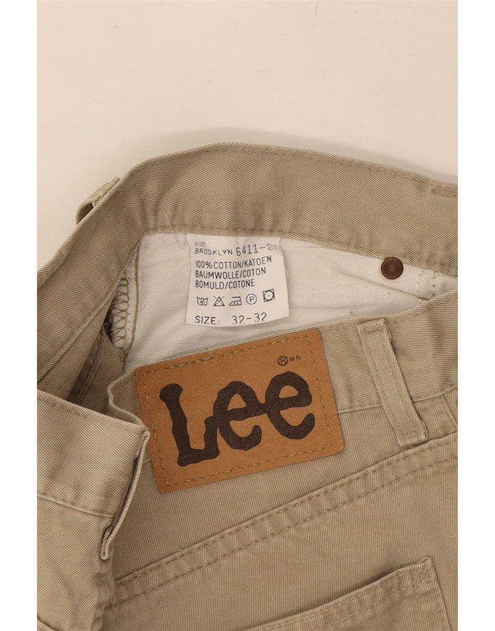 LEE Mens Brooklyn Straight Casual Trousers W32 L26 Beige Cotton Vintage Lee and Second-Hand Lee from Messina Hembry 