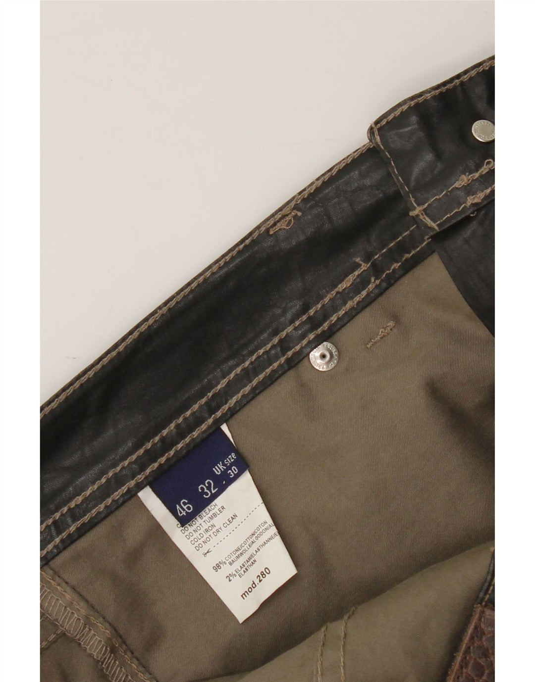 TRUSSARDI Womens Slim Casual Trousers W30 L33 Black Cotton Vintage Trussardi and Second-Hand Trussardi from Messina Hembry 