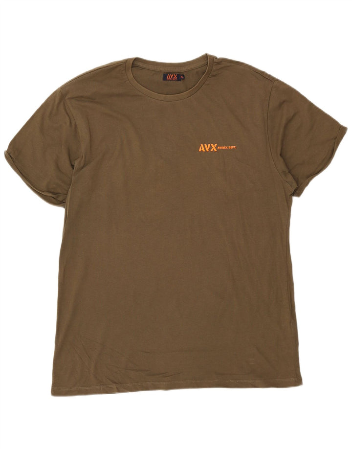 Camiseta masculina Avirex Top XL algodão verde