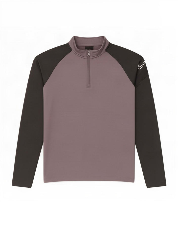 Top de treino Nike Boys Dri Fit pulôver 12-13 anos grande cinza colorblock