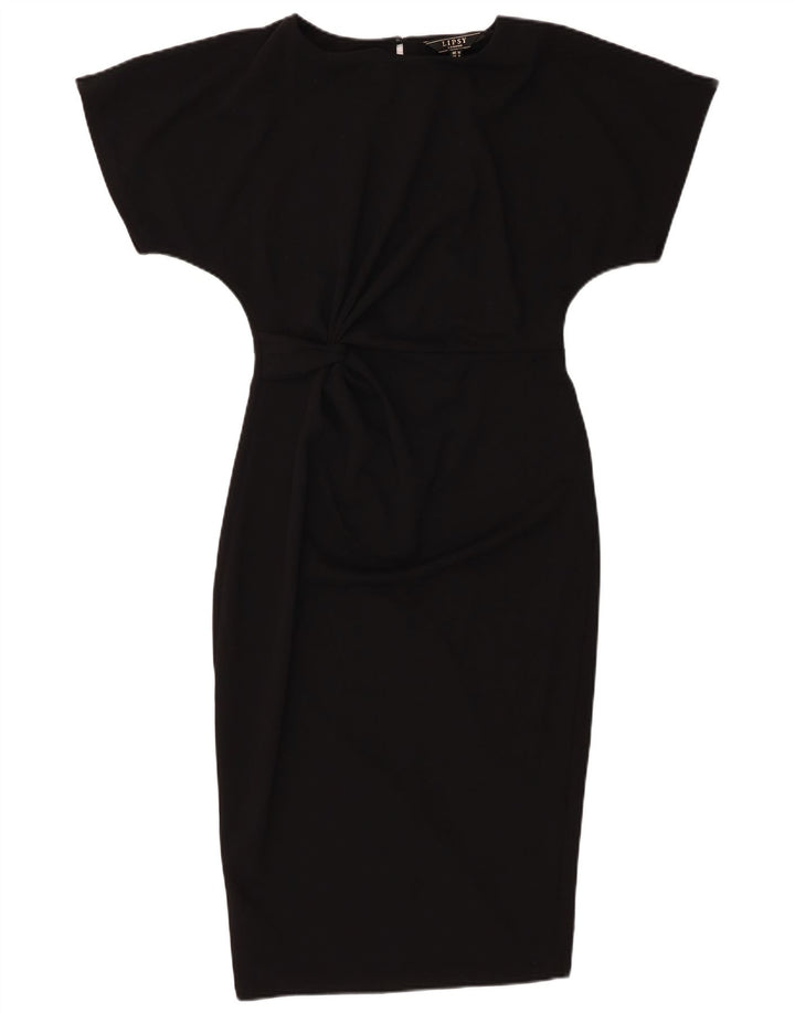 Vestido feminino Lipsy Batwing com bainha UK 10 pequeno preto
