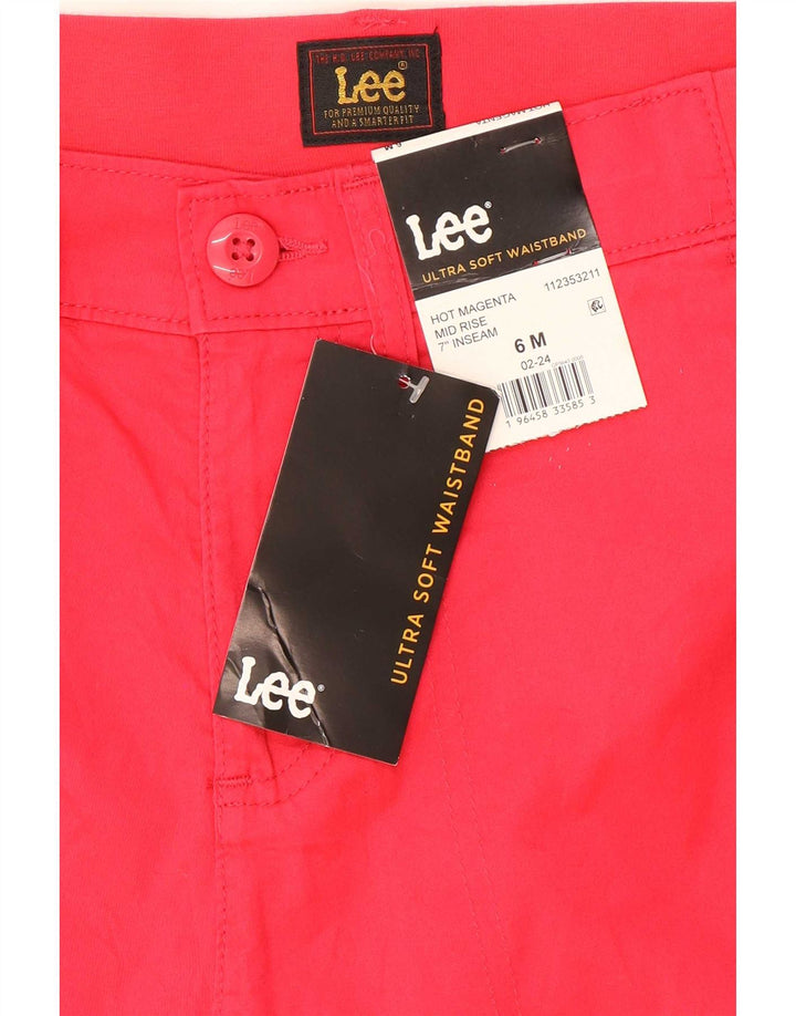 Lee Womens Chino Shorts US 6 Médio W30 Algodão Vermelho