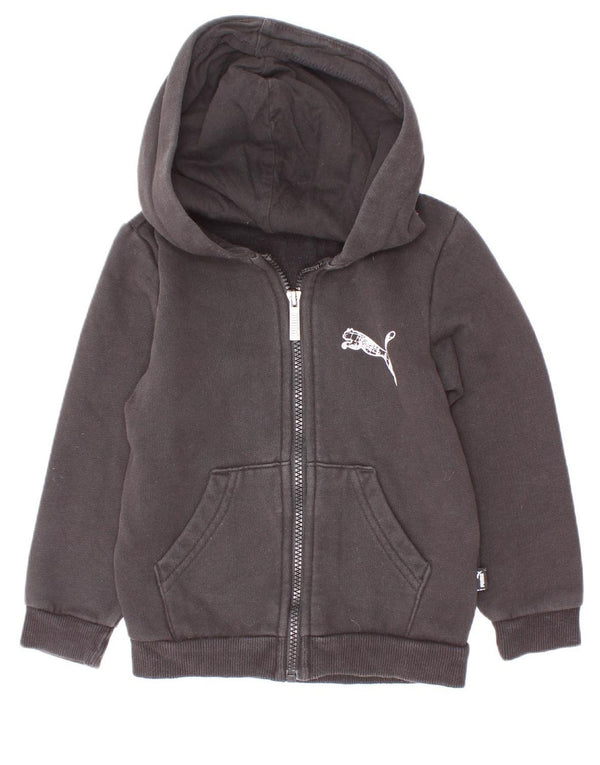 Suéter Puma Boys Graphic Zip com capuz 3-4 anos algodão preto