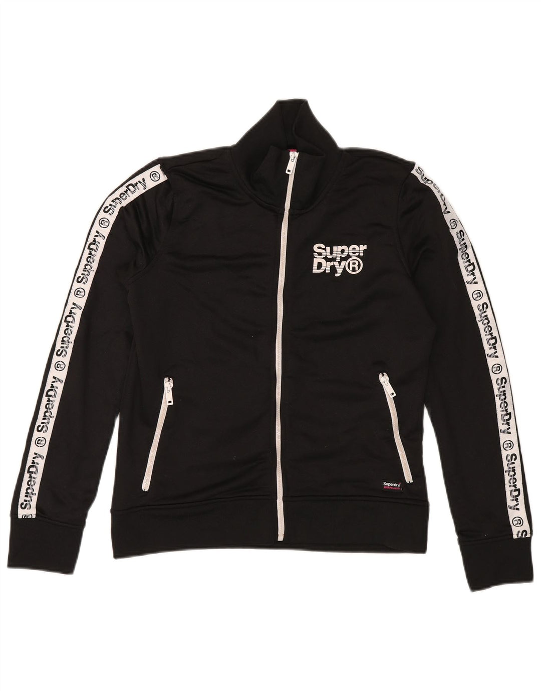 Jaqueta de treino feminina SUPERDRY UK 14 médio preto colorblock