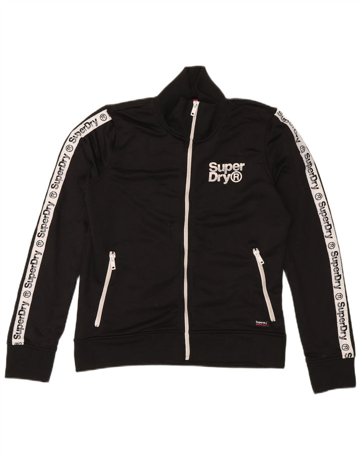 Jaqueta de treino feminina SUPERDRY UK 14 médio preto colorblock