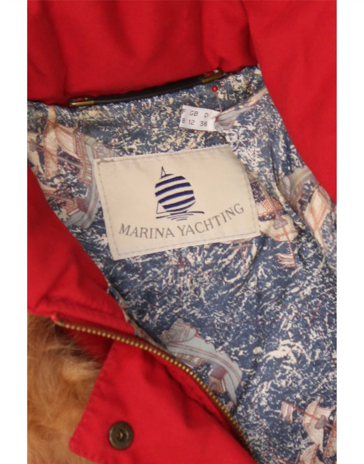 Marina Yachting Casaco feminino acolchoado com capuz e grandes dimensões UK 12 vermelho médio