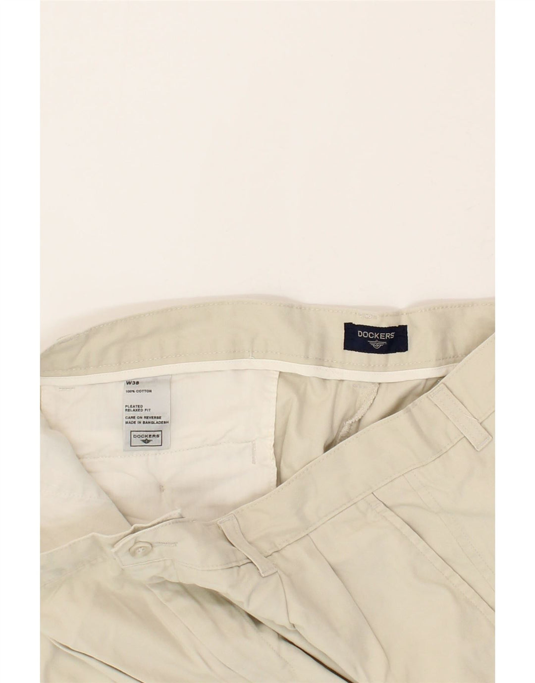 DOCKERS Mens Relaxed Fit Pegged Chino Shorts W38 XL Beige Cotton Vintage Dockers and Second-Hand Dockers from Messina Hembry 