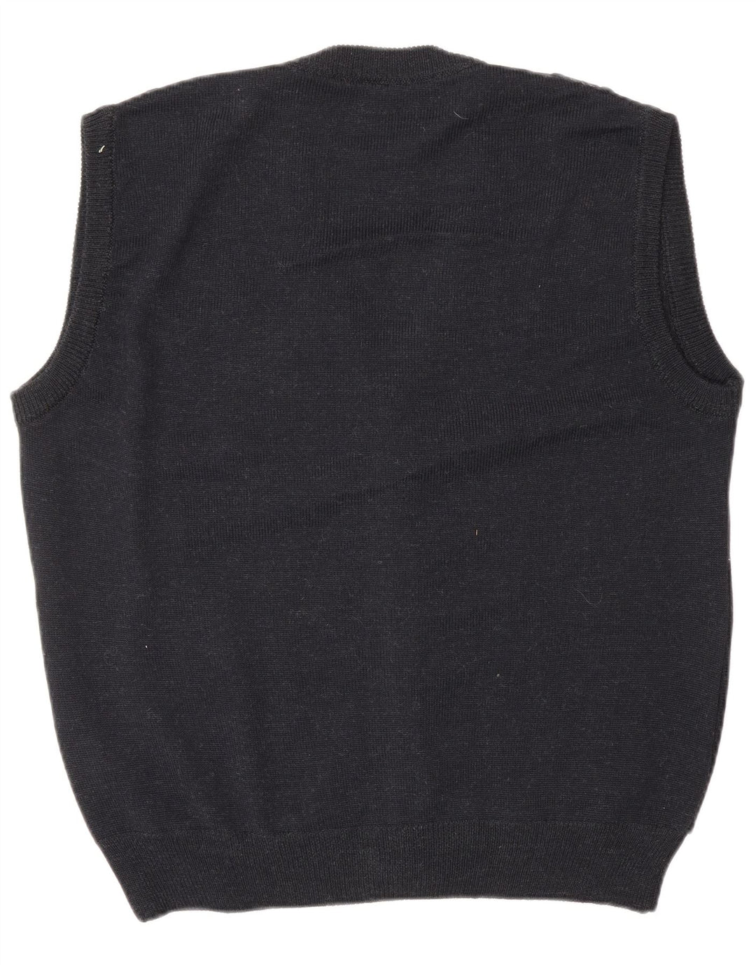 Suéter cardigã masculino sem mangas VINTAGE IT 52 grande cinza Argyle/Diamante