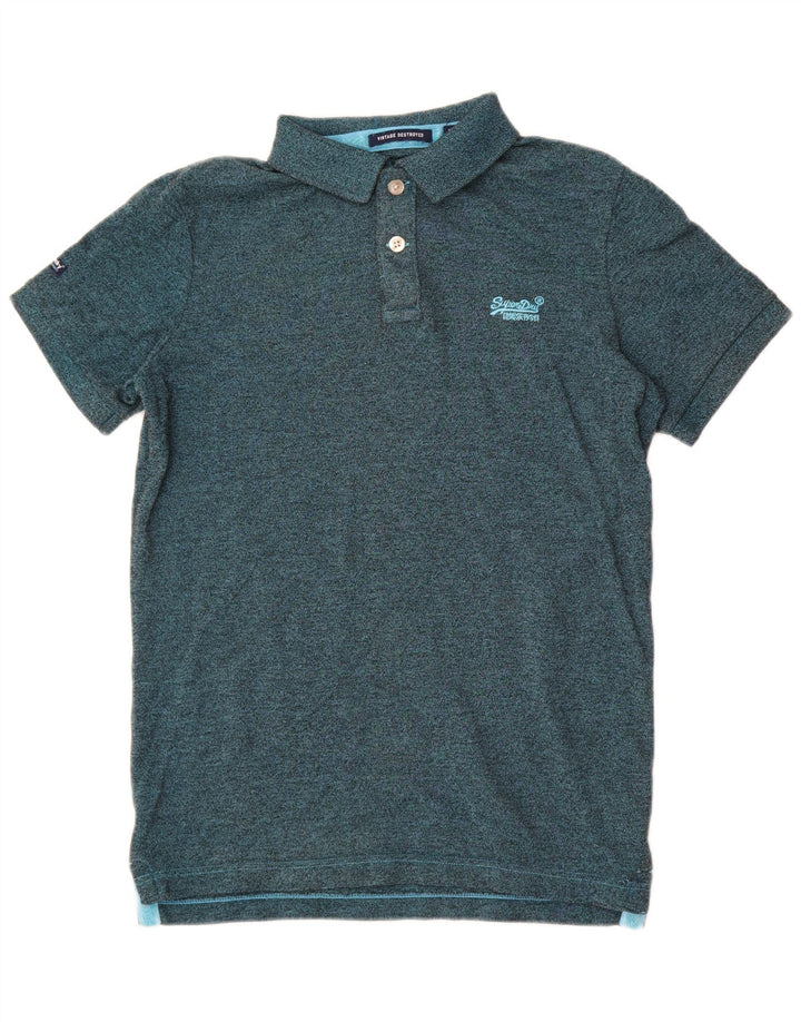Camisa polo masculina Superdry poliéster manchado verde médio