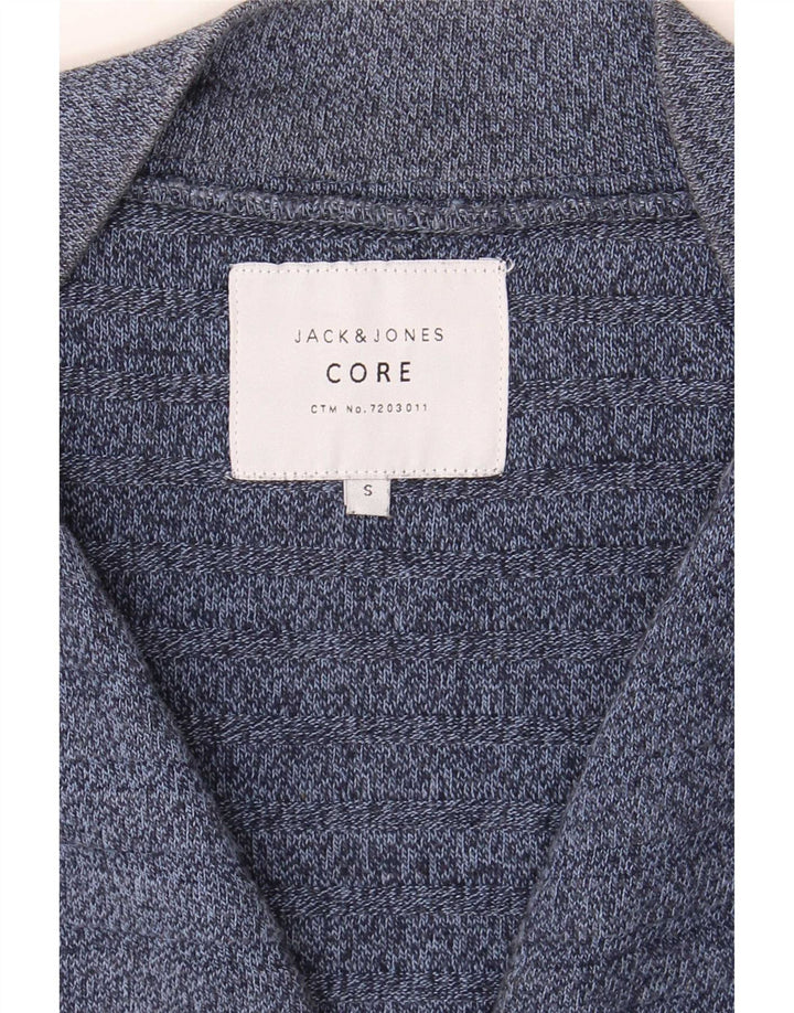 Suéter cardigã masculino Jack & Jones pequeno listrado azul marinho