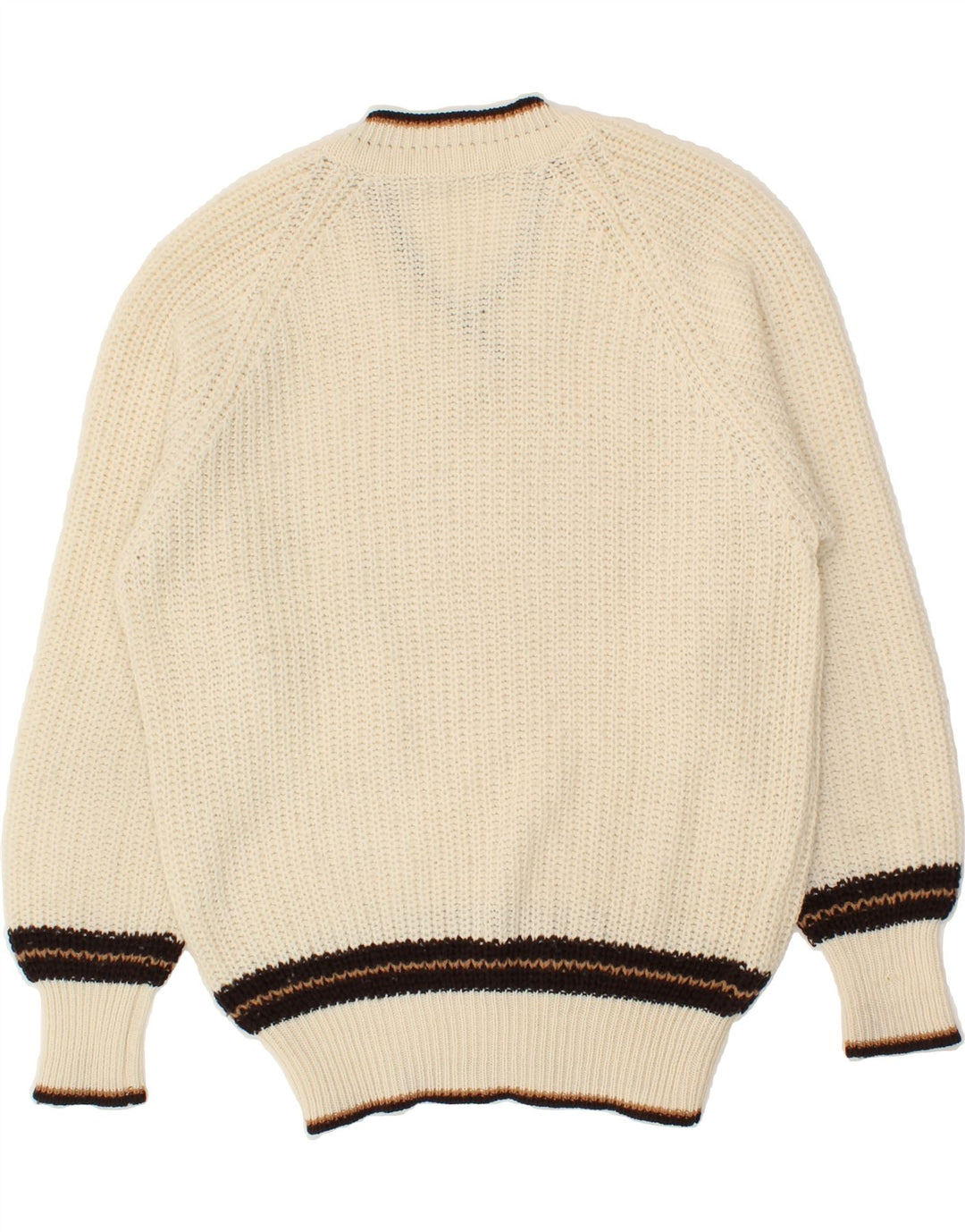 VINTAGE Womens V-Neck Jumper Sweater UK 18 XL Beige Vintage Vintage and Second-Hand Vintage from Messina Hembry 