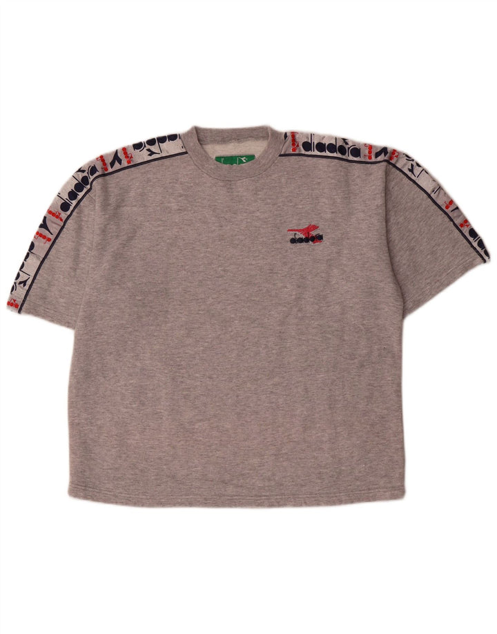 Camiseta gráfica masculina Diadora Top cinza médio