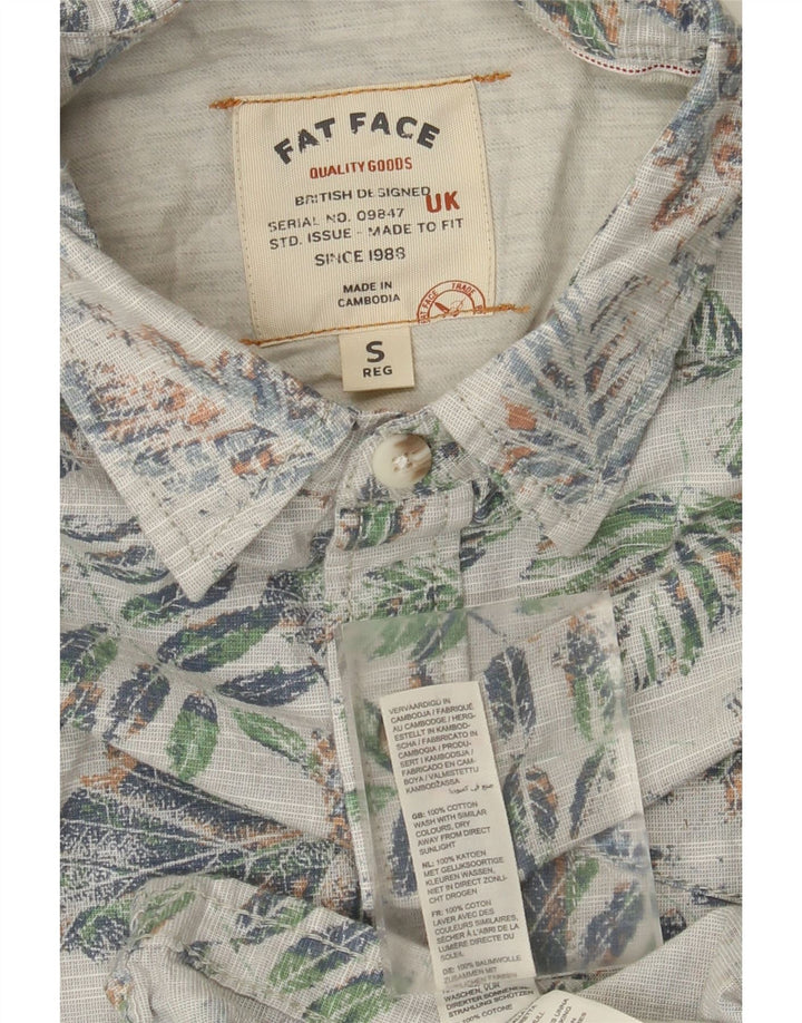 Camisa masculina de manga curta Fat Face pequena de algodão floral multicolorido