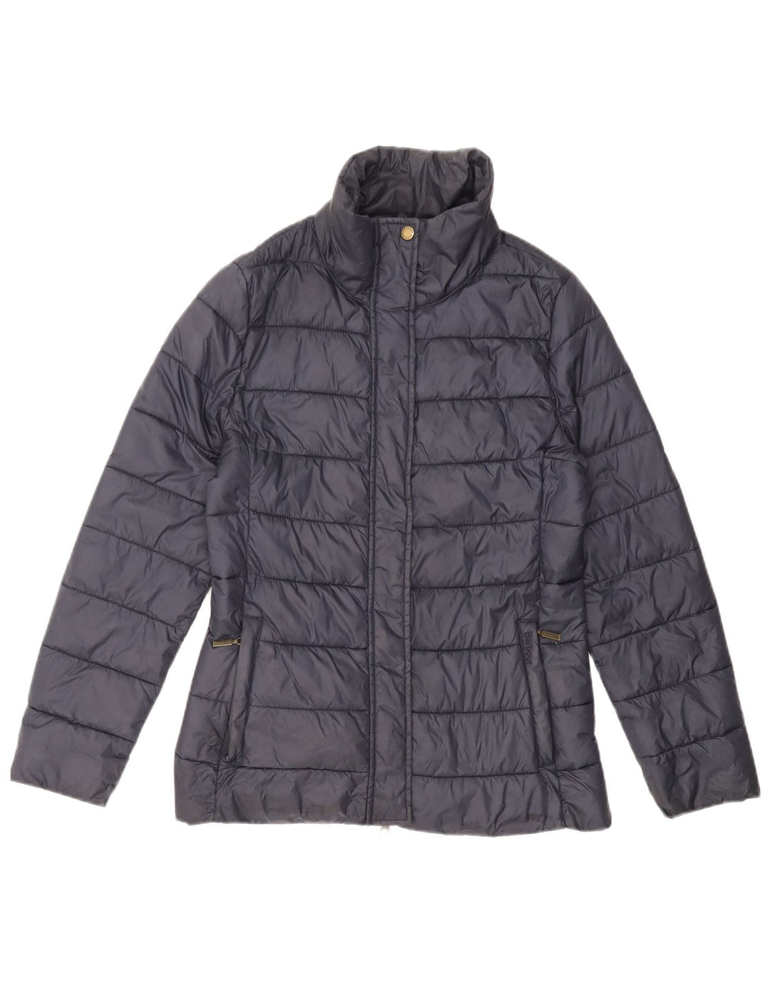 Jaqueta acolchoada feminina BARBOUR UK 10 pequena poliamida azul marinho