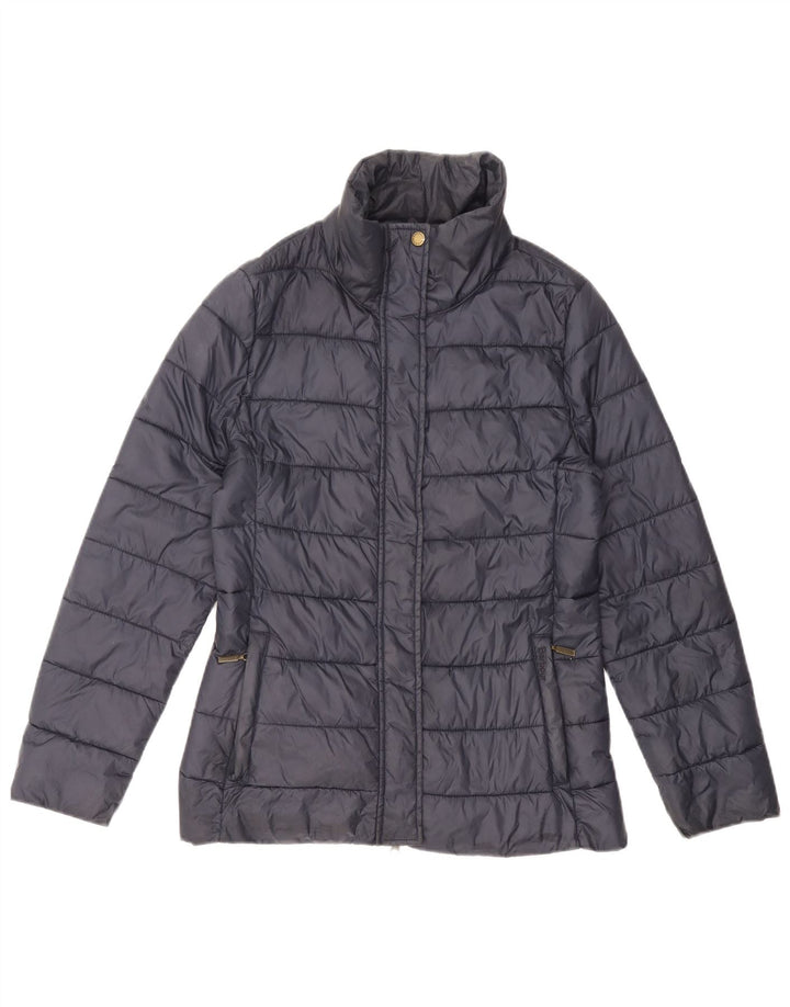 Jaqueta acolchoada feminina BARBOUR UK 10 pequena poliamida azul marinho
