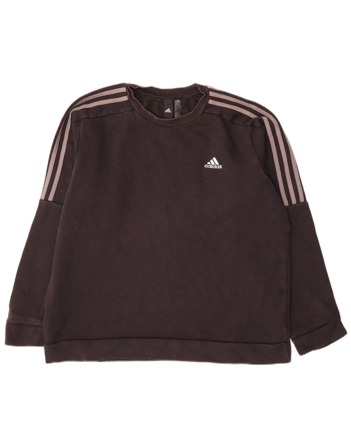 Adidas Mens Moletom Jumper Grande Algodão Preto