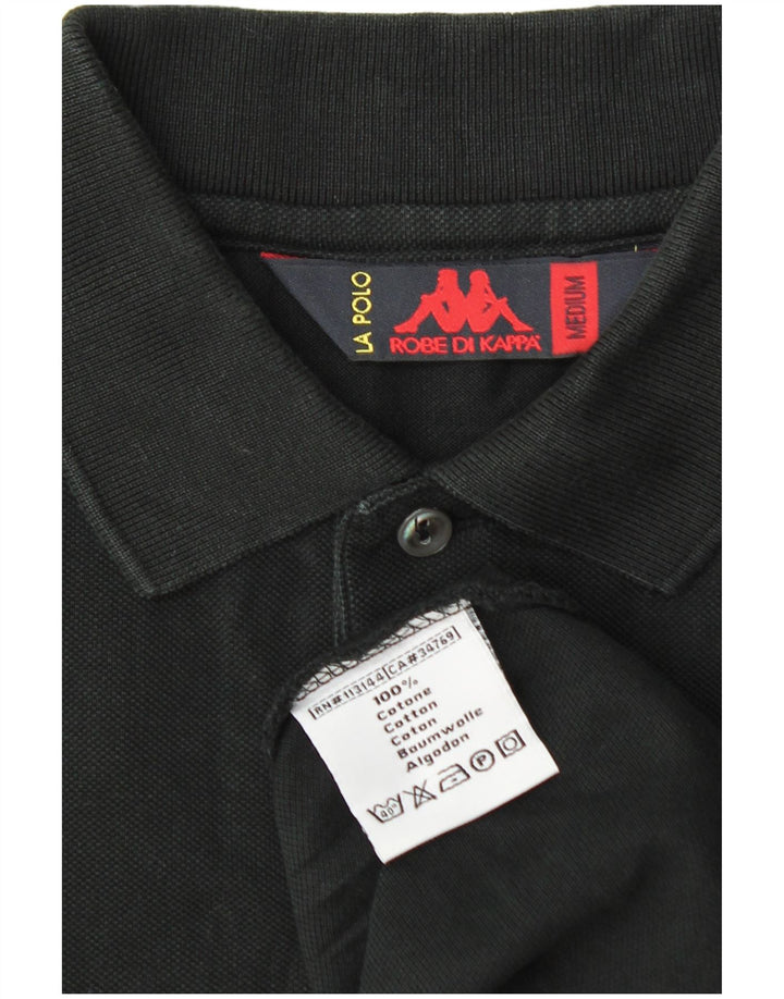 Camisa polo masculina Kappa de algodão preto médio
