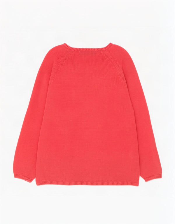 Suéter feminino Marks & Spencer com gola canoa Reino Unido 16 grande algodão rosa
